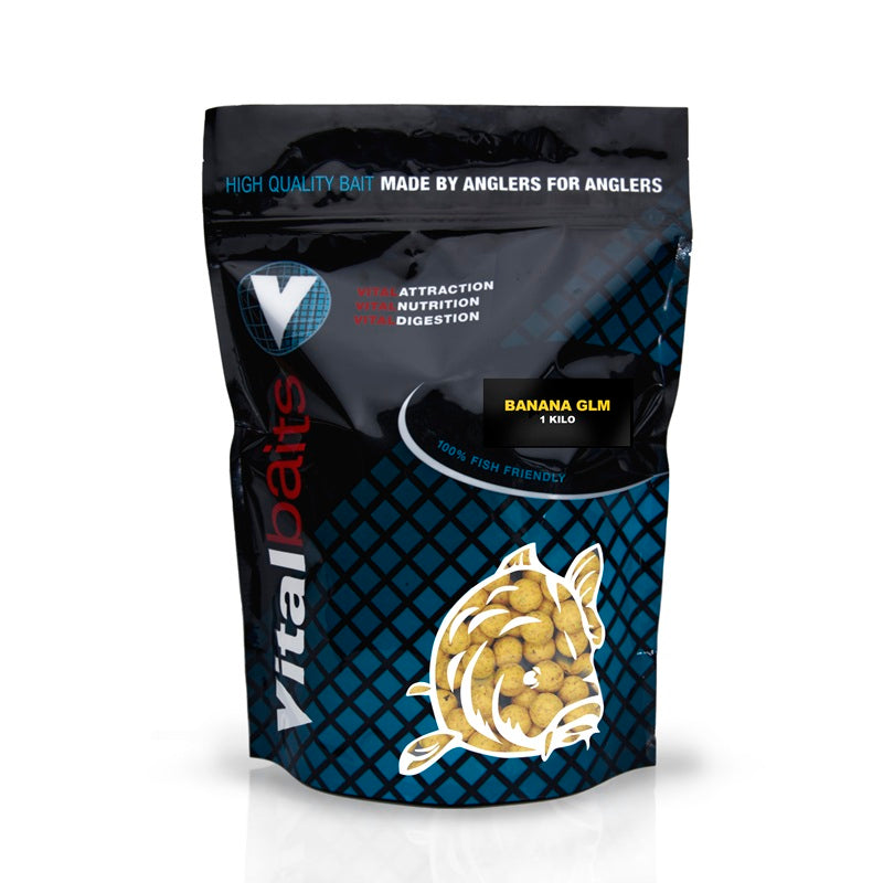 Boilies Vitalbaits Banana GLM 18 mm - Tienda Carpfishing