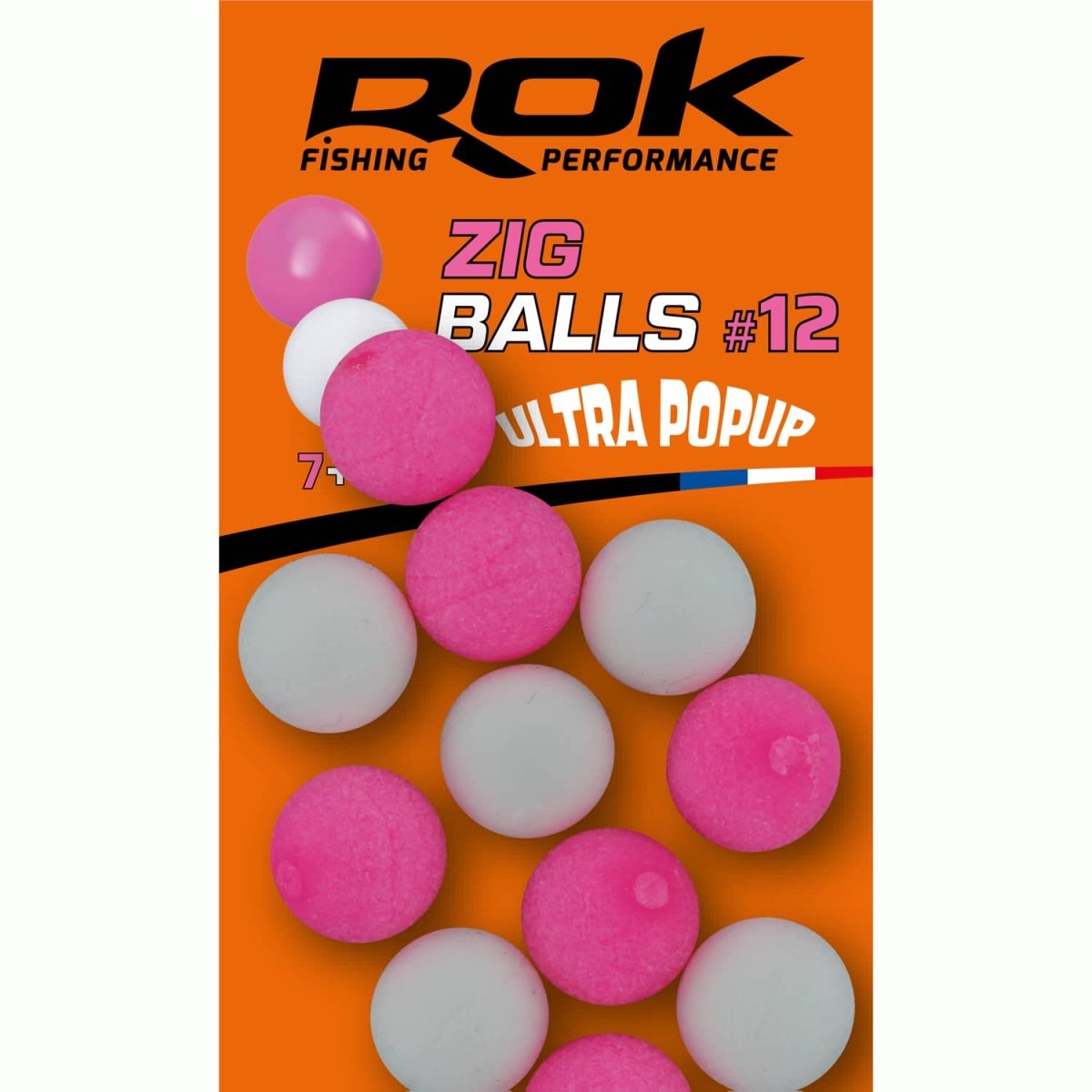 Boilie flotante Rok Fishing Zig Ball Rosa/Blanco 12 - Tienda Carpfishing