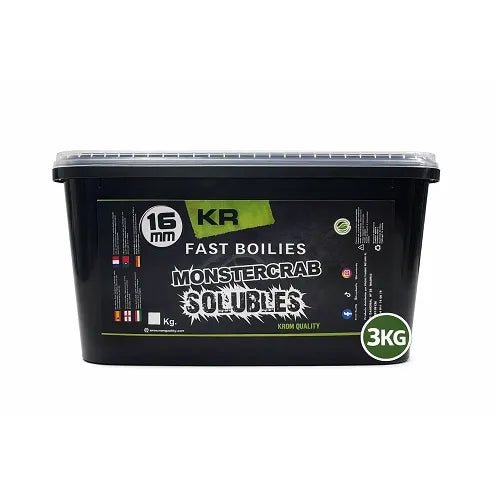 Boilies Solubles Krom Quality KR600 Monster Crab 16 mm 3KG - Tienda Carpfishing