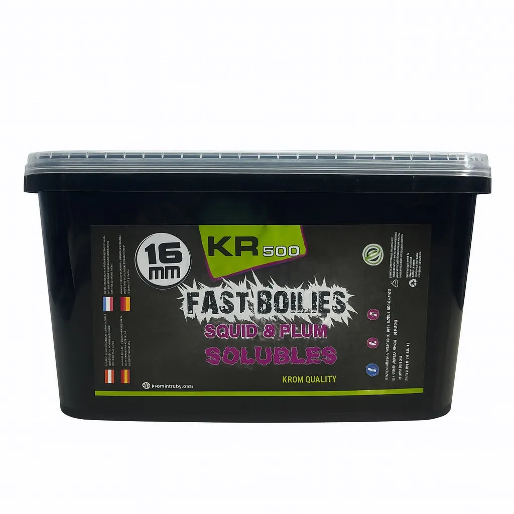 Boilies Löslich Krom Quality KR500 Squid & Plum 16mm 3KG