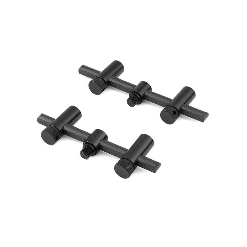 Pack 2 Buzz bars ajustables Fox Black Label Carbon 2 cañas 11 - 12,5 cm - Tienda Carpfishing