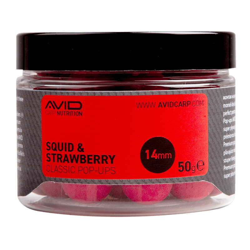 Pop ups Avid Carp Squid & Strawberry 14 mm - Tienda Carpfishing