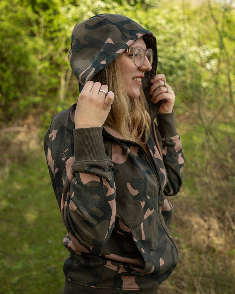 Sudadera Fox Camo para mujer con cremallera - Tienda Carpfishing