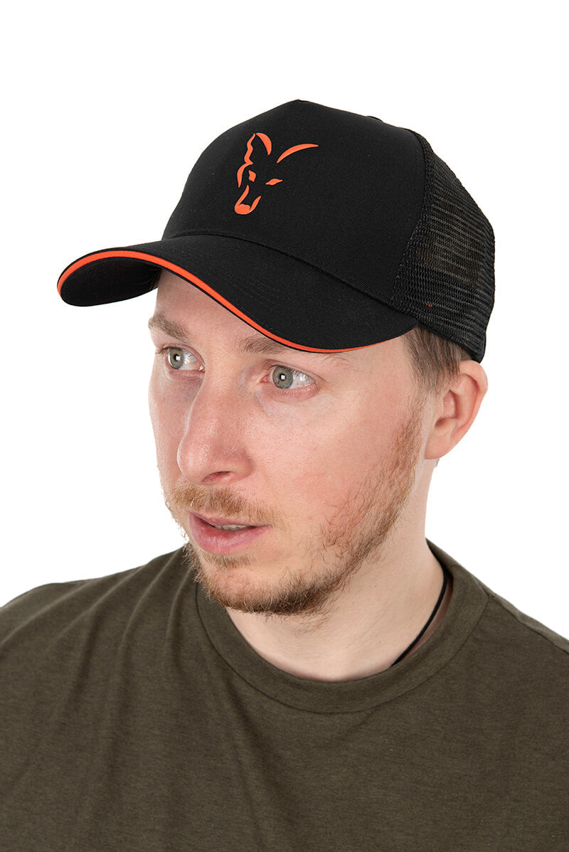 Gorra Fox Trucker Negra Naranja 2
