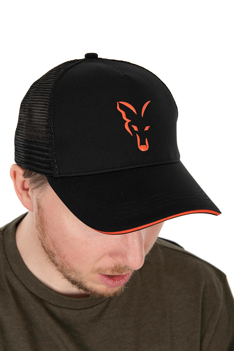 Gorra Fox Trucker Negra Naranja 3
