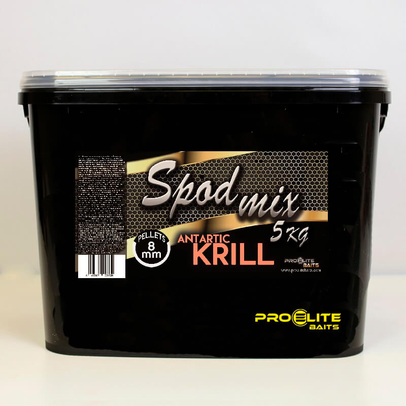 Cubo Pellets Spod Mix Pro Elite Baits Gold Antartic Krill 8 mm 5 kg - Tienda Carpfishing