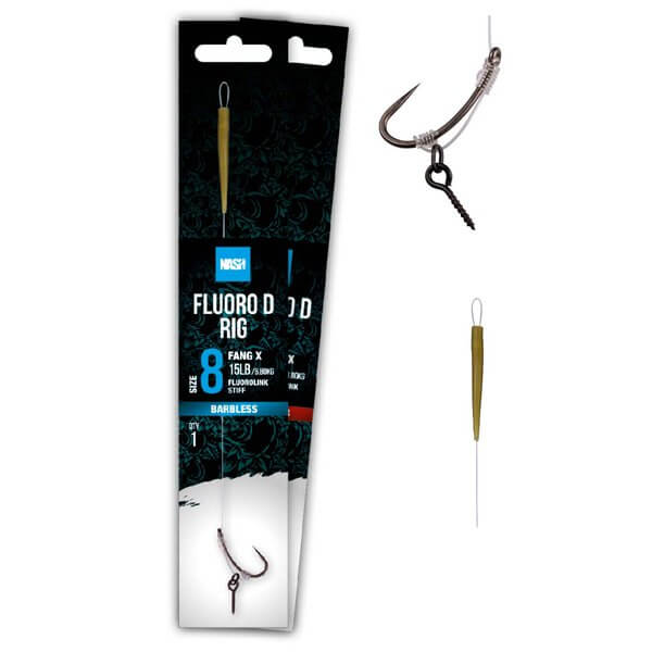Anzuelos montados Nash Fluoro D-Rig - Tienda Carpfishing