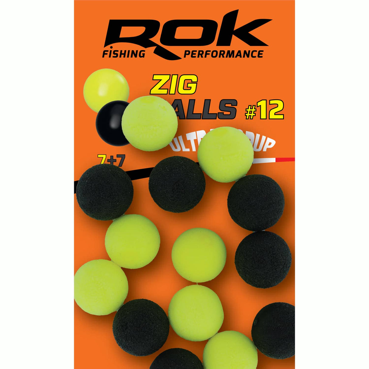 Schwimmender Boilie Rok Fishing Zig Ball Gelb/Schwarz 12
