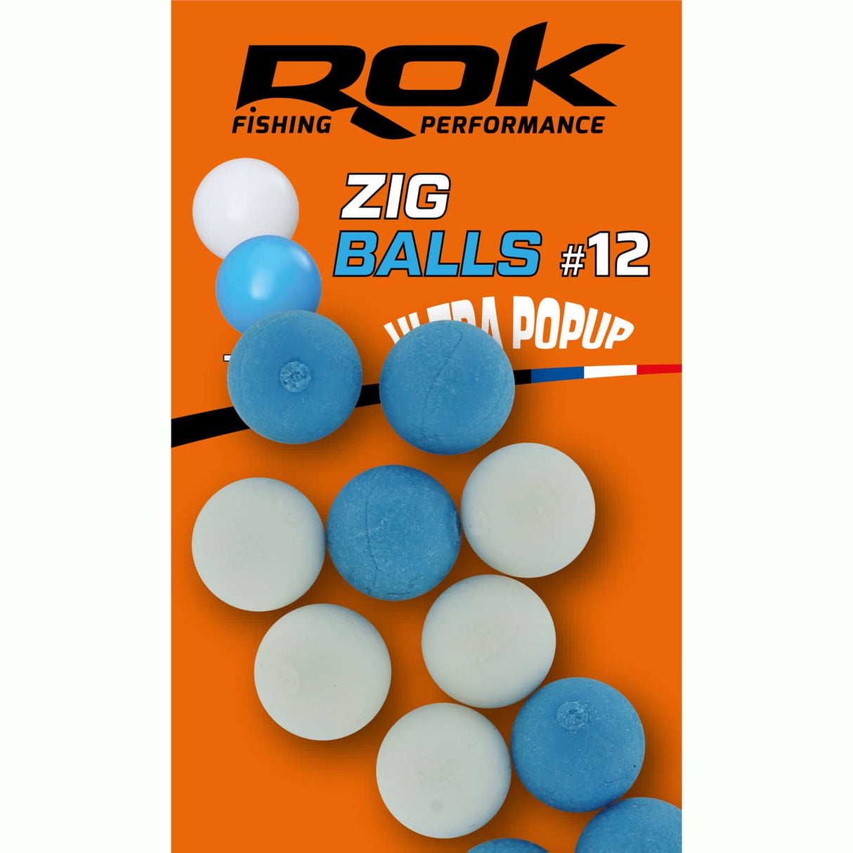 Schwimmender Boilie Rok Fishing Zig Ball Weiß/Blau 12
