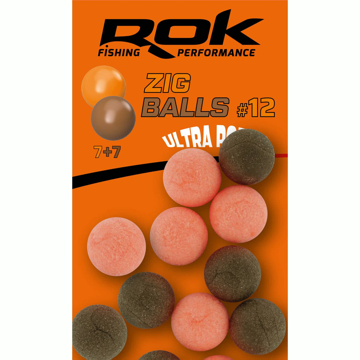 Schwimmender Boilie Rok Fishing Zig Ball Orange/Braun 12