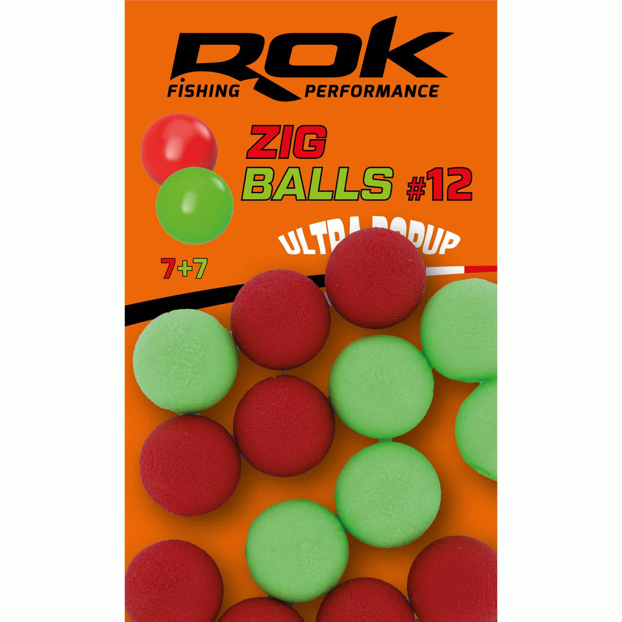 Schwimmender Boilie Rok Fishing Zig Ball Rot/Grün 12