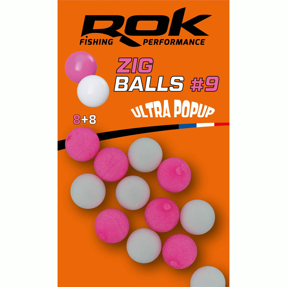 Schwimmender Boilie Rok Fishing Zig Ball Rosa/Weiß 9