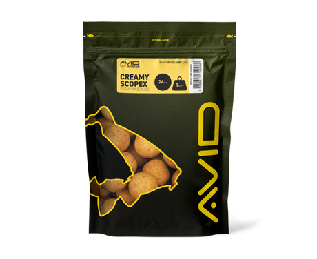 Boilies Avid Carp Creamy Scopex 24 mm - Tienda Carpfishing