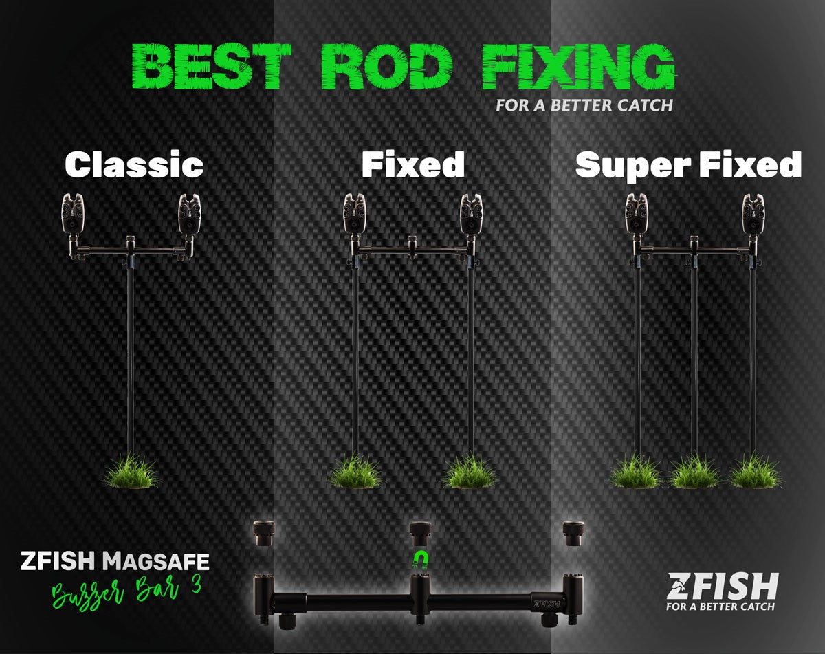 Buzz bars Zfish Magsafe 3 cañas 31-45 cm - Tienda Carpfishing