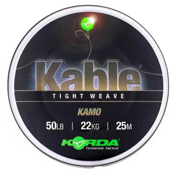 Leadcore Korda Kable Dichtes Gewebe Kamo 50 lb / 25 m