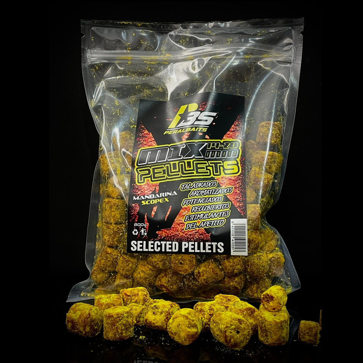 Mischen Sie Pellets Peralbaits Mandarinen-Scopex 14-20 mm