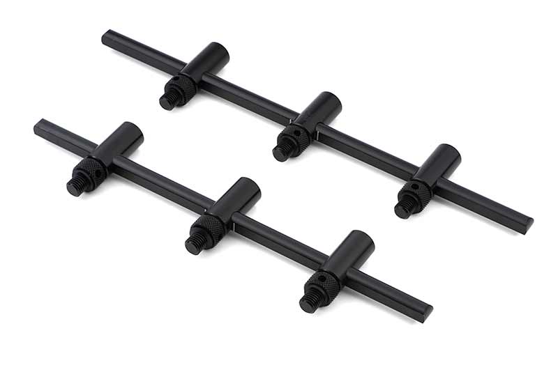 Pack 2 Buzz bars Fox Black Label 3 cañas ajustables 22 - 25 cm - Tienda Carpfishing