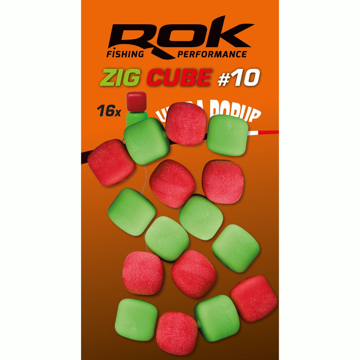 Pop up Zig-Würfel Rok Fishing Rot/Grün 10