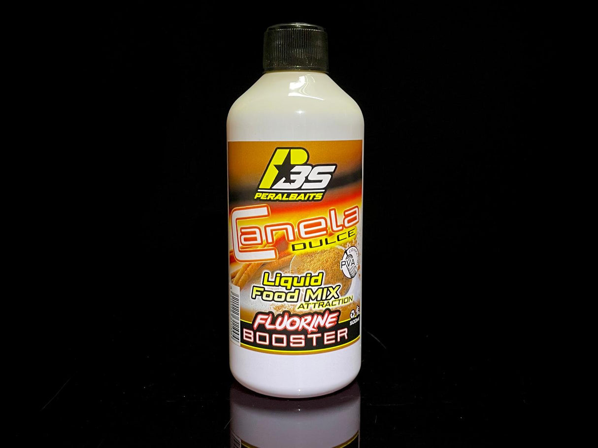Remojo Booster Fluorine Peralbaits Canela 500 ml - Tienda Carpfishing