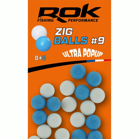 Boilie flotante Rok Fishing Zig Ball Blanco/Azul 9 - Tienda Carpfishing