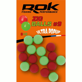 Boilie flotante Rok Fishing Zig Ball Rojo/Verde 9 - Tienda Carpfishing