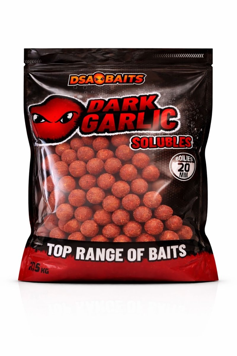 Boilies Solubles DSA Baits Top Range Dark Garlic 20 mm 2,5 Kg - Tienda Carpfishing