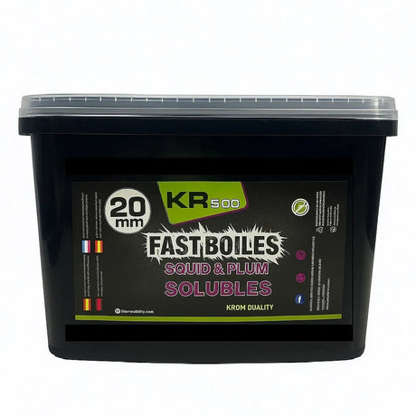 Boilies Solubles Krom Quality KR500 Squid & Plum 20 mm 5KG - Tienda Carpfishing