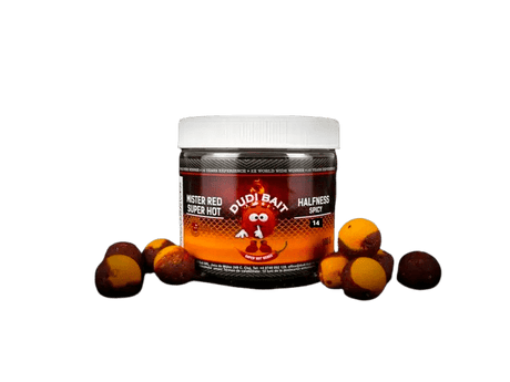 Halfness Dudi Bait Mister Red Super Hot Spicy Fish 14 mm - Tienda Carpfishing
