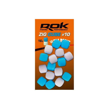Pop up Zig Cube Rok Fishing Azul/Blanco 10 - Tienda Carpfishing