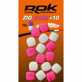 Pop up Zig Cube Rok Fishing Rosa/Blanco 10 - Tienda Carpfishing