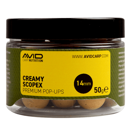 Pop ups Avid Carp Premium Creamy Scopex 14 mm - Tienda Carpfishing