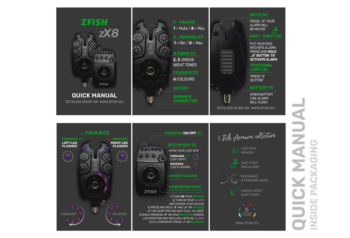 Set de alarmas 3+1 Zfish ZX8 Pro - Tienda Carpfishing