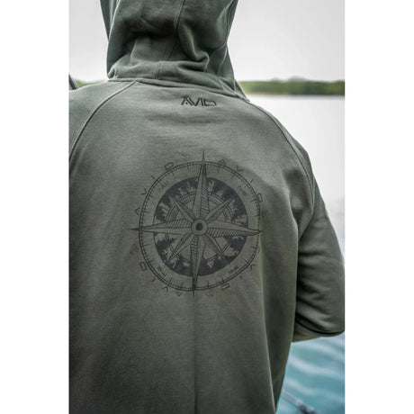 Sudadera Avid Carp Bearing Verde con cremallera - Tienda Carpfishing
