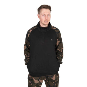 Sudadera Fox LW Negro y Camo con cremallera - Tienda Carpfishing