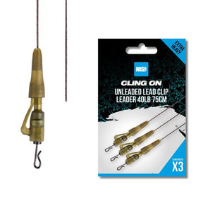 Unleaded Clip Leader Cling On Nash 40 lb - Tienda Carpfishing