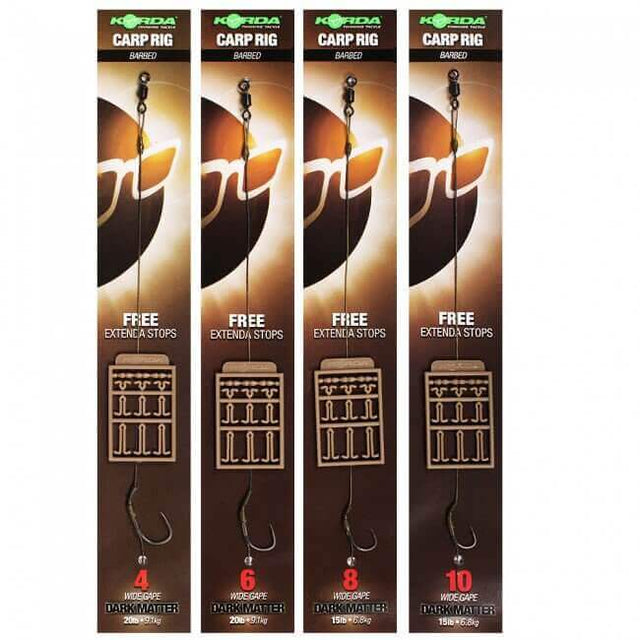 Anzuelos montados Korda Wide Gape Dark Matter - Tienda Carpfishing