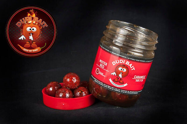 Hook Baits Solubles Dudi Bait Glugged Mister Red Super Hot 24 mm - Tienda Carpfishing