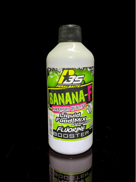 Remojo Booster Fluorine Peralbaits Banana Fresa 500 ml - Tienda Carpfishing