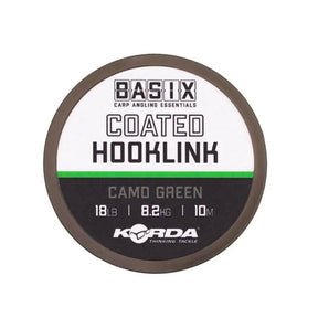 Trenzado Korda Basix Coated Camo Verde 10 m - Tienda Carpfishing